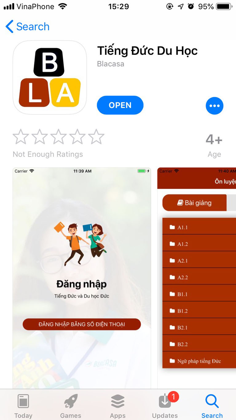 Ứng dụng tiếng Đức du học trên Apple Store