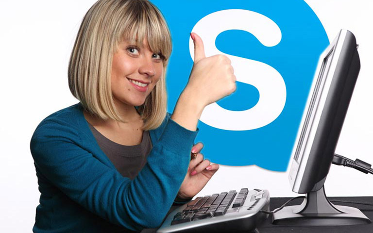 Skype là một phần mềm học tiếng Đức online phổ biến 
