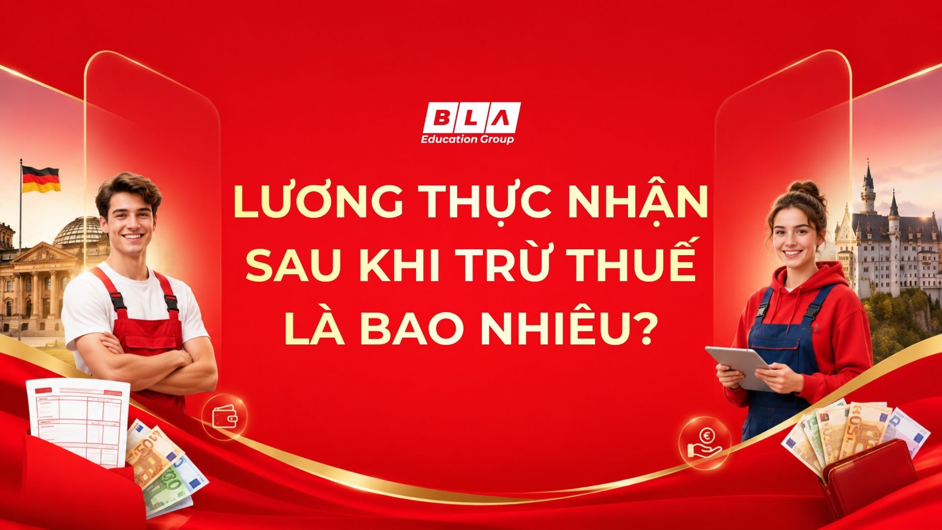 Cách tính lương thực nhận ở Đức sau khi trừ thuế và bảo hiểm của học viên du học nghề (Ausbildung)
